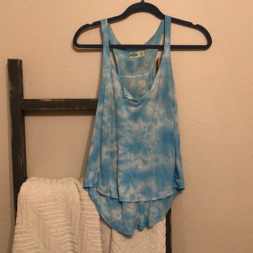 Hollister turquoise tie-dye tank top